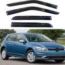 KPY Window Visor Compatible with Volkswagen (VW) Golf MK7 Hatchback 2015-2021, 4PC Rain Guard Side Window Vent Deflectors Tape-On Mugen Style, 2015 2016 2017 2018 2019 2020 2021