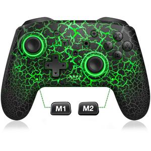 Wireless Switch Controller for Nintendo Switch/Switch 2/Lite/OLED Controller, Switch Controller with a Mouse Touch Feeling on Back Buttons, Extra Switch Pro Controller with Wake-up,Programmable, Turbo Function (Black-LED Light), Pack of 2