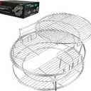 Expander Rack Kit with Drip Pan for Big Green Egg Large, Green Egg Accessories Replacement Parts, Eggspander Rack for BGE 5 Piece Kit Conveggtor Basket with Removable Cooking System