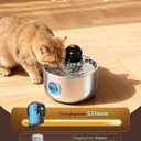 Wireless Cat Water Fountain Cordless: Stainless Steel Cat Fountains for Drinking - 88oz/2.6L Battery Operated Pet Water Fountain Indoor with Motion Sensor - Rechargeable Automatic Water Dispenser