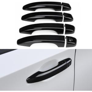 Car Door Handle Cover Compatible for 2018 2019 2020 2021 2022 Honda Accord Accessories Door Handle Protector Glossy Black (Without Keyless Entry Holes)
