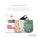 Pet Parents Washable Dog Diapers (3pack) + Extendrs of Durable Doggie Diapers, Premium Dog Diapers Female (X-Small, Daisy)