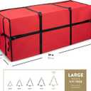 ZOBER Wide Christmas Tree Storage Bag - Maximum Accessibility - Fits 9 Ft Trees - 600D Oxford Fabric Christmas Tree Bag For Storage Box For Xmas - Strong, Durable Straps & Handles - Card Slot - Red