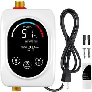 DOYXC Tankless Water Heater Electric 110V, 3000W Under Sink Instant On Demand Hot Water Heater, Portable Mini Small Water Heaters with Digital Display for Kitchen Bathroom RV