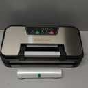 95kPa Vacuum Sealer Machine, Powerful Double Pump 10-in-1 Food Sealing System with Double Heat Seal, Built-in Cutter & Bag Storage, Easy-Lock Handle, Hose, 2 Bag Rolls, Durable Stainless Steel Design