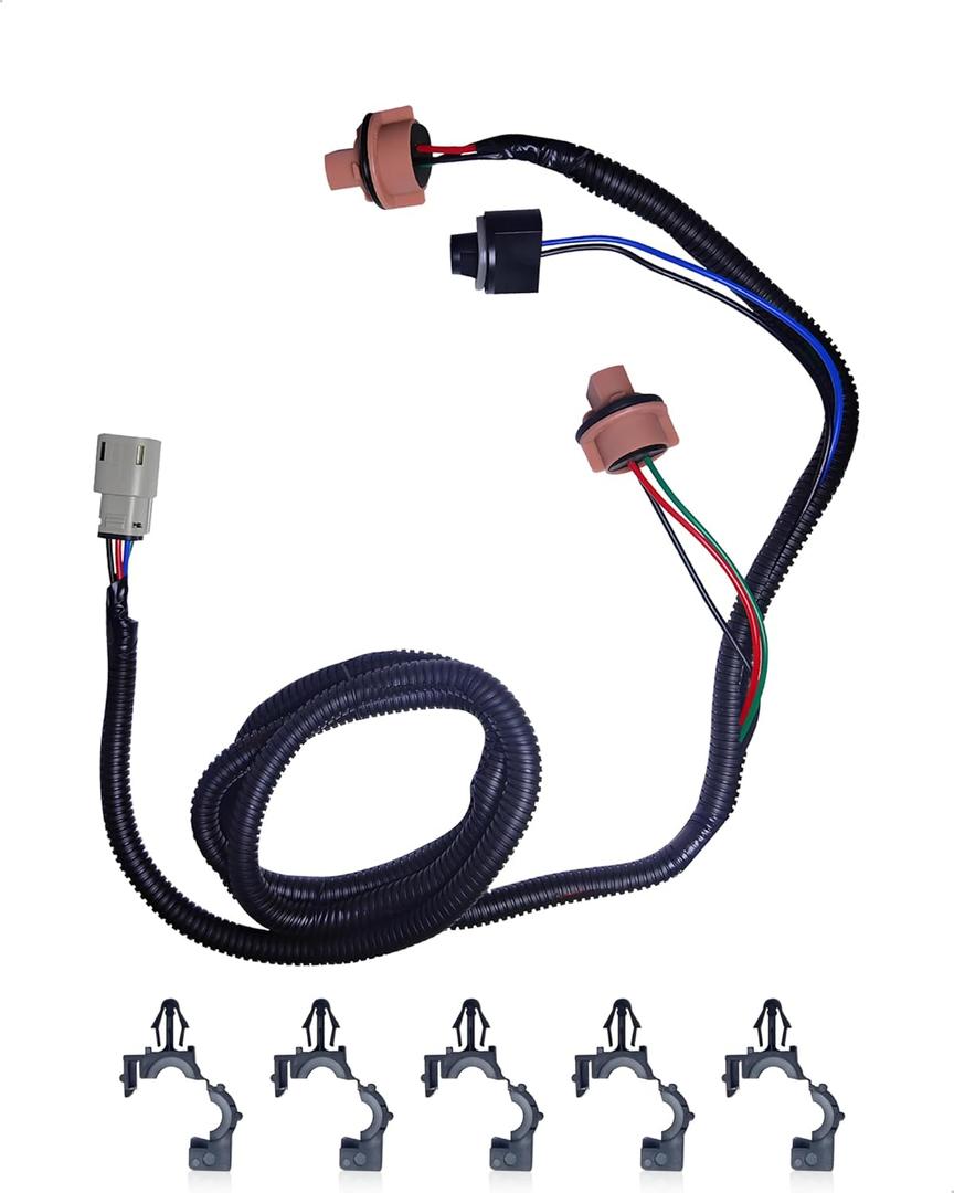 Passenger Side Rear Right Tail Lamp Wiring Harness Compatible with 2016-2019 Chevrolet Silverado 1500/2500 HD/3500 HD, GMC Sierra 1500/2500 HD/3500 HD Replacement for 23295977