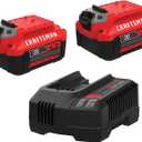 CRAFTSMAN 20V Power Tool Battery 2-Pack, Lithium-ion with Charger (CMCB204-2CK)