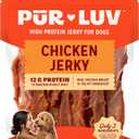Pur Luv Chicken Jerky Dog Treats, Made with 100% Real Chicken Breast, 16 Ounces, Healthy, Easily Digestible, Long-Lasting, High Protein, Satisfies Dog's Urge to Chew, Expiry: 02/12/27