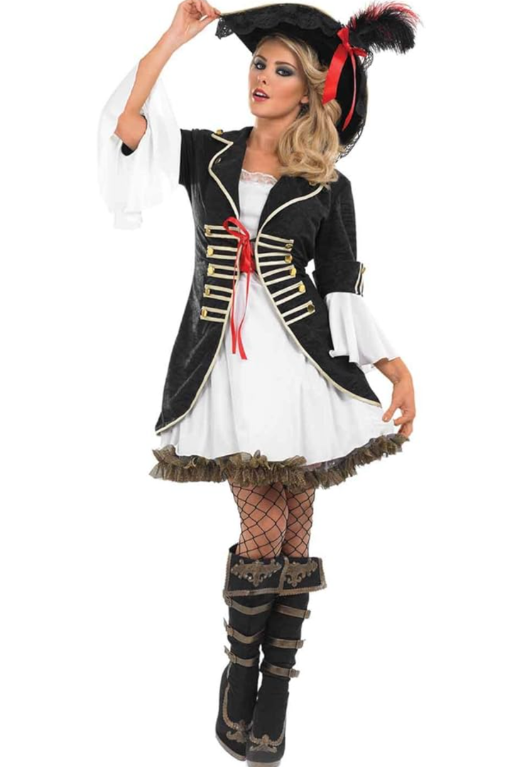 fun shack Pirate Costume Women, Buccaneer Outfit for Adults, Halloween Pirate Attire, Dress Up Party Costume, S