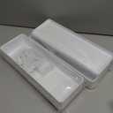 Tatuo 2 Pcs Cable Organizer Box with Wire Ties, Plastic Cord Storage Box with Lid, Electronics Organizer for Home Office Desk Organizers and Accessories (White)