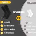 ONKE Max Full Cushion Crew Socks for Men Heavy Duty Work Boot Steel Toe Workout Athletic Thick Warm Moisture Wicking Control (13-15, Black2)