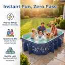 Foldable Pool Non-Inflatable, Large Collapsible Swimming Pool for Kids Adults, Hard PVC Board, 10 Triangle Supports, Family Backyard Outdoor Pool, Blue（86.6" × 53.1" × 19.7"）