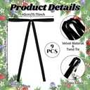 9 PCS Black Velvet Christmas Bows, Vintage Christmas Decor Large Bows for Tree, Staircase, Party, Indoor and Outdoor Ornaments