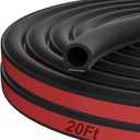 alophoty 20 Ft Rubber Weather Stripping Door Seal, D Shaped Automotive Weather Stripping, Car Door Seal Strip, Self Adhesive Soundproofing Weatherstripping for Doors Windows Car Truck RV