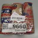 AnyDesign Patriotic Wired Edge Ribbon 36 Yards Retro American Flag Fabric Ribbon 2.5 Inch 4th of July Star Stripe Wrapping Ribbons for 250th Anniversary Independence Day Wreath Bow DIY Crafts, 6 Roll