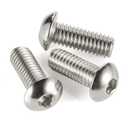 2 x M6-1.0 x 16mm Button Head Socket Cap Screws, Allen Socket Drive, Stainless Steel 18-8, Bright Finish, Quantity 25