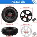 Mini Bike Wheels and Tires 145x70-6 V-Tread Rear Wheel Assembly Kit, Go Kart Mini Bike ATV Tires, CT100