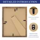 An&He 8x10 Picture Frame Set of 3, Brown Wood Grain Photo Frame for Wall Mounting or Tabletop Display