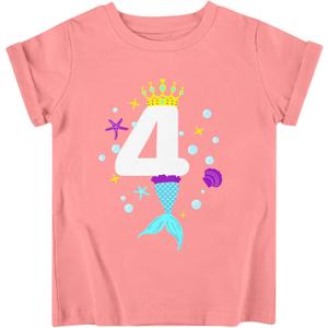 Lovekider Girls Birthday T Shirts Cotton Short Sleeve T-Shirts Tee Party Clothing 3-6 Years