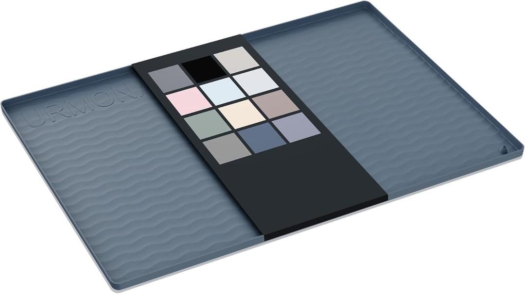 URMONA Waterproof Silicone Under Sink Mat 22'' x 14'' Shelf Liner for Kitchen and Bathroom, Cabinet and Counter Protector, Storage and Organizers, Litter Mat, Pet Cat Puppy Essentials(Dark Grey)