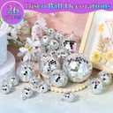 Flasoo 26 Pcs Disco Ball, 5 Sizes Disco Ball Ornaments Mini Mirror Silver Disco Balls Cake Topper Disco Themed Party Christmas Tree Ornaments Supplies (3.2inch, 2.4 Inch, 2 Inch, 1.6 Inch, 1.2 Inch)