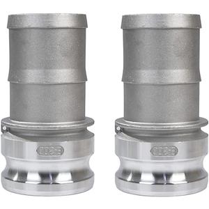2 pcs Aluminum Camlock Fittings - 3 inch Type E Cam & Groove Hose Fittings Set: Male Adapter, Coupling