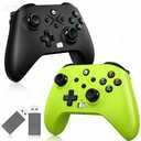 Xexvyrin Wireless Controller for X-box One, X-box Series X/S, PC, Switch, iOS, Android, Gaming Controller with TURBO, Macro Function, 6-Axis Gyro, 3.5mm Audio Jack, 2.4GHz Adapter-（Black and green）