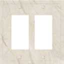 White Taupe Marble Abstract Luxury Decorative Outlet Covers 2 Gang Double GFCI Rocker Electrical Wall Panels Light Switch Cover Plate for Bathroom Kitchen Home Decor (Double Rocker / 4.9 X 5 IN)