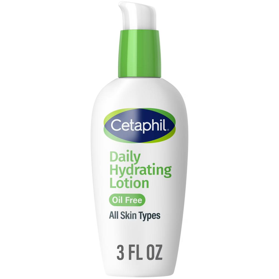 Cetaphil Daily Hydrating Lotion for Face, With Hyaluronic Acid, 3 fl oz, Lasting 24 Hour Hydration, for Combination Skin, No Added Fragrance, NonComedogenic