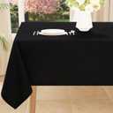 Smiry Rectangle Table Cloth, Waterproof Anti-Scratch Polyester Tablecloth, Decorative Washable Fabric Table Cover for Dining, Buffet, Parties and Outdoor, 60x120, Black