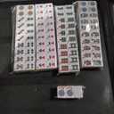 American Mahjong Tile Set Cute 166 Blue Mahjong Tiles 1.2-inch Travel Mahjong Game Set