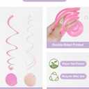 48PCS Pastel Paper Swirl Decorations Hanging Ceiling Streamers for Birthday, Spring, Bridal, Gender Reveal, Wedding, or Everyday Party Decor
