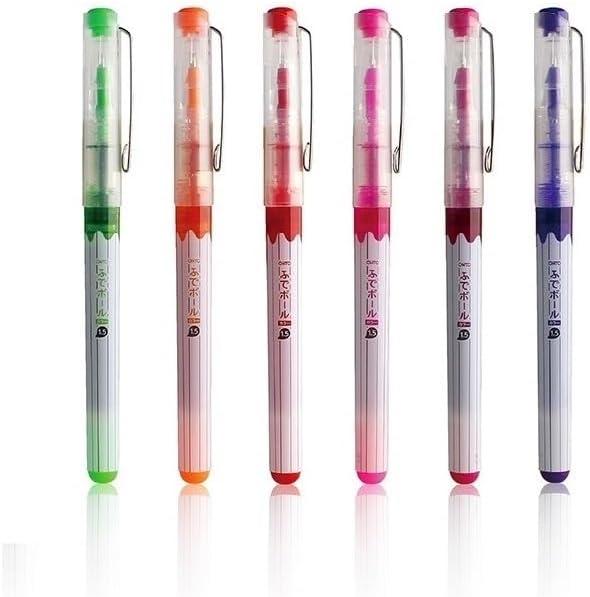 Fude Ball 6-Color Set, fude pen 1.5mm Gel Ballpoint Pen, Made in Japan, CFR-150FBC