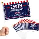 100 Pack 4x6 Inch Small American Flags on Stick, 250 Year American Anniversary Stick Flag 4th of July Independence Day Mini Patriotic Signs Hand Held Flags for 1776-2026 250th Birthday Decorations Gifts Favors
