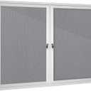 Enclosed Bulletin Board with Locking Door, Outdoor Bulletin Board Weatherproof, Lockable Display Case for Home, Office, and Community Use(31.5" L x 43.3" W Gray)