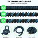 Expandable Garden Hose 50 ft with 10 Function Spray Nozzle, Flexible, Kink Free, Leak-Proof, Ultra Lightweight Retractable Stretch Water Hose 50ft for Yard, Lawn, Car Wash and Outdoor (Black & Blue)