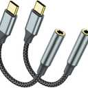 TIPSEAN USB C to 3.5mm Headphone Jack Adapter(4 Pack), USB-C to Aux Audio Dongle Cable for iPhone 17 Pro Max/17 Pro, 16/15 Pro Max, 16/15 Pro, Galaxy S23-S21 Ultra, Pixel, iPad Pro, MacBook (Black)