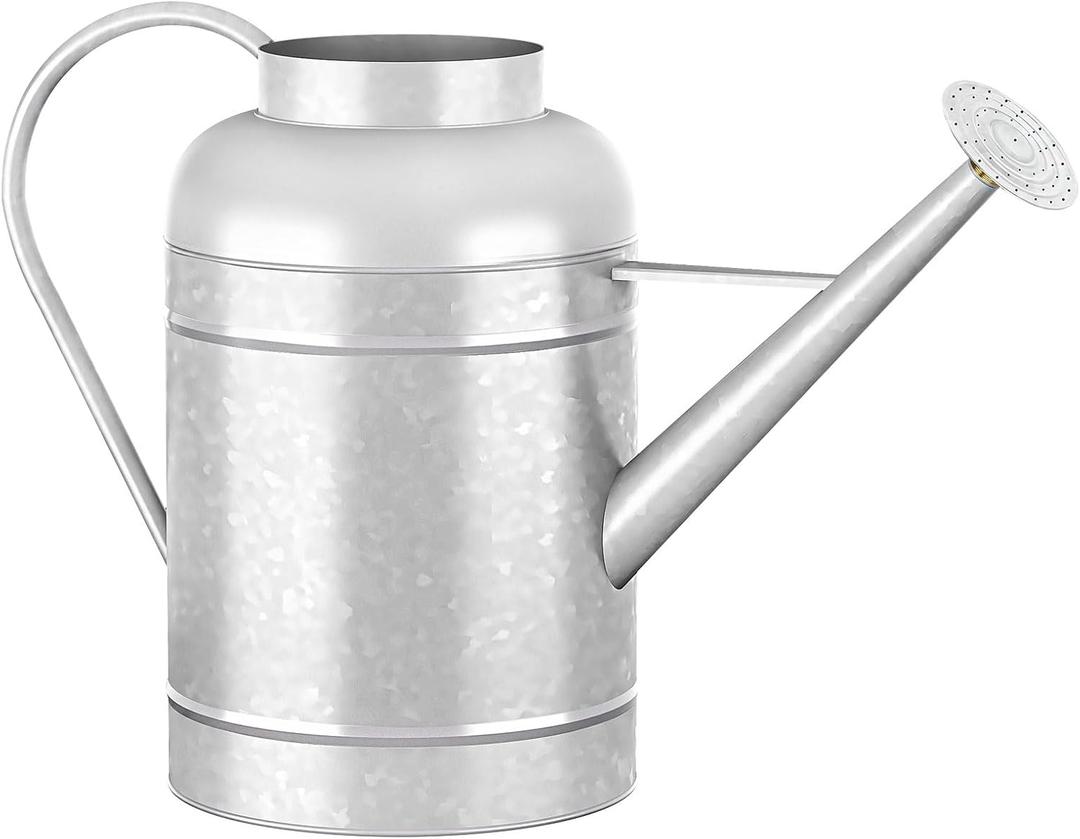 Galvanized Iron Watering Can for Indoor Plants, Bowl Watering Cans for House Plant Garden Flower, Long Spout Water Can for Outdoor Watering Plants 8.71L 2.3 Gallon