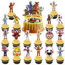 Genshii 37pcs 5 Nights cake decoration set include 1pc big cake topper 36pcs cupcake toppers for Freddy's Theme birthday party decor (FNAF)