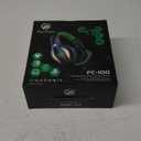 FC100 Gaming Headset with Microphone for PS4, PS5, Switch, Xbox, PC, Mac, Gamer Headset with RGB Light, Computer Headphones with Mic (One Size, BLACK)