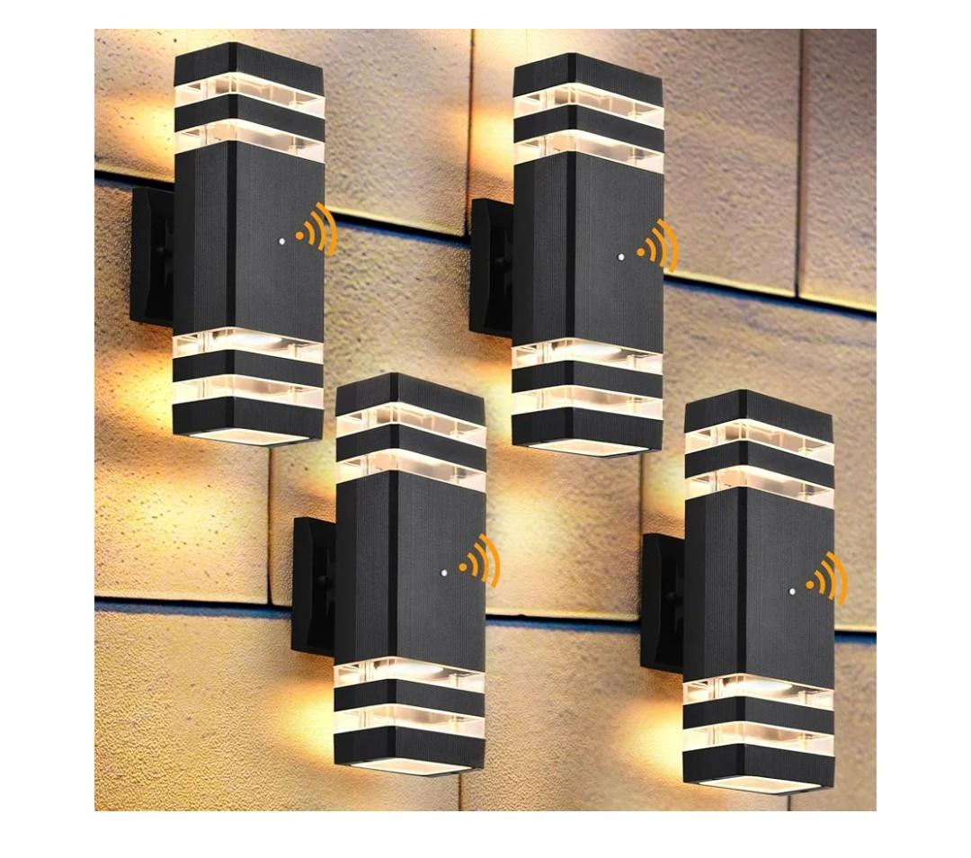 DASTOR 4 Pack Dusk to Dawn Outdoor Wall Lights, 3000K Warm White Exterior Lighting Fixtures, Up and Down Porch Lights Outdoor, Waterproof Outside Lights for House Porch Garage