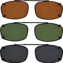 Eyekepper Metal Frame Rim Polarized Lens Clip On Sunglasses 54 * 34MM