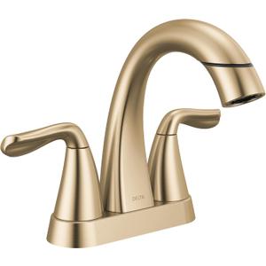 Delta Arvo Pull-Down Centerset Bathroom Faucet, Gold Bathroom Sink Faucet, Bathroom Faucet with Pull Out Sprayer, 3-Hole Bathroom Faucet, Champagne Bronze 25840LF-CZPD