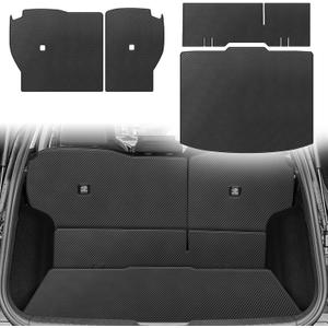 Cargo Liner & Backrest Mat Fit for 2016-2025 Honda Pilot - All Weather Protection PU Leather Trunk Mat Back Seat Cover Protector - Leather Cargo Mats and Backrest Mat Pilot Accessories