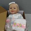 SCOM Baby Doll Girl, 18 inch Realistic Soft Body Baby Doll Real Life Cute Baby with Accessories for 3+ Year Old Christmas Birthday Gifts (White)