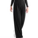 SUUKSESS Women Wide Leg Pants Elastic High Waisted Work Pants Flowy Palazzo Trouser Pants (Dark Green, XS) (Green, XS)