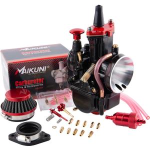 PWK Carburetor 24mm Racing Carb 50cc to 110cc 2T 4T Engine Carburetor Kits for Dirt Bike Motocross Motorcycle Scooter ATV Quad with Air Filter Intake Manifold Carb Jets (Black)