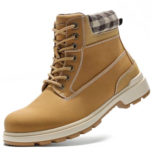 Mens Warm Snow Hiking Boots, Comfortable Winter Work Boots For Men Waterproof Lithtweight, Suitable For Bacpacking, Mountain Climbing, Trekking, Outdoor Walking, Size 7.5