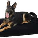 KSIIA Orthopedic Dog Bed Crate Waterproof Pet Mats for Large Dogs Deluxe Plush Washable Pet Bed with Egg Crate Foam & Removable Cover, 41 x 27 Inch, Black