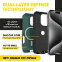 OtterBox iPhone 15 Pro MAX Commuter Series Case Thin, Dual-Layer, Pocket-Friendly, Port Cover Green/Black